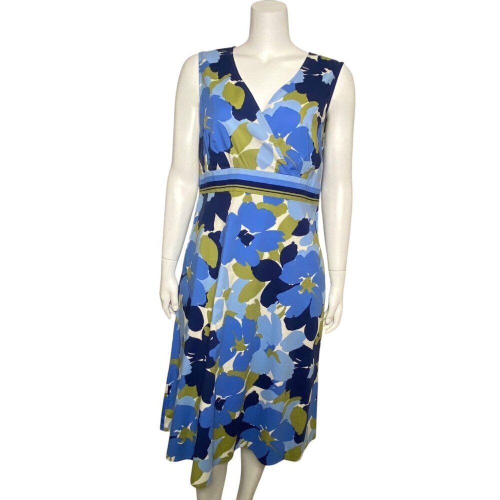 Croft & Barrow Sleeveless Fit & Flare Dress Womens Size 16 Floral V Neck Stretch